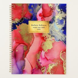 Agenda Abstrato Dourado rosa nomeado