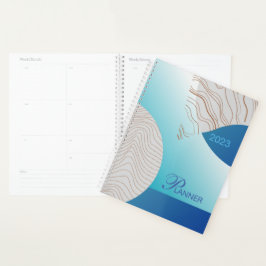 Agenda Abstrato elegante azul