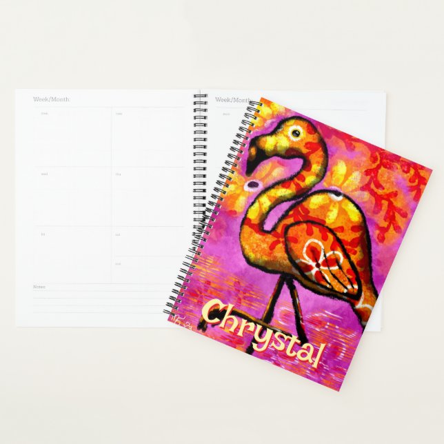 Agenda Abstrato Flamingo Bird Personalizado (Exibição)