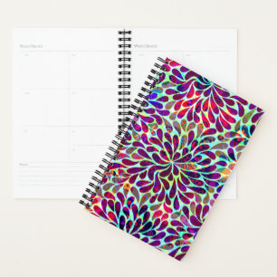 Agenda Abstrato Flores Sem Fios Padrão