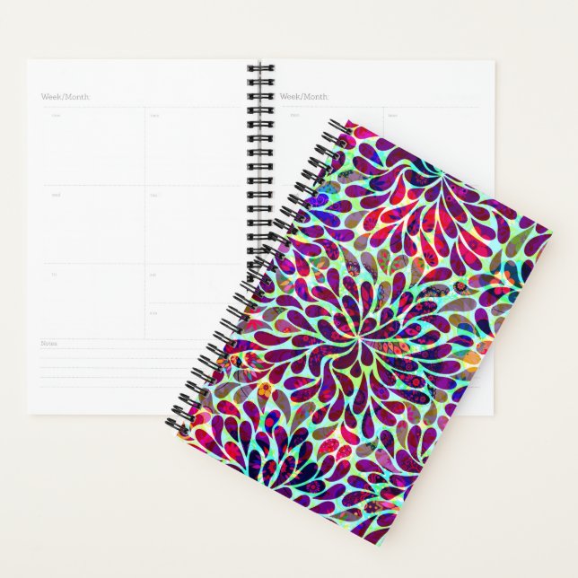 Agenda Abstrato Flores Sem Fios Padrão (Exibição)