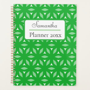 Agenda Abstrato Geométrico Floral Verde