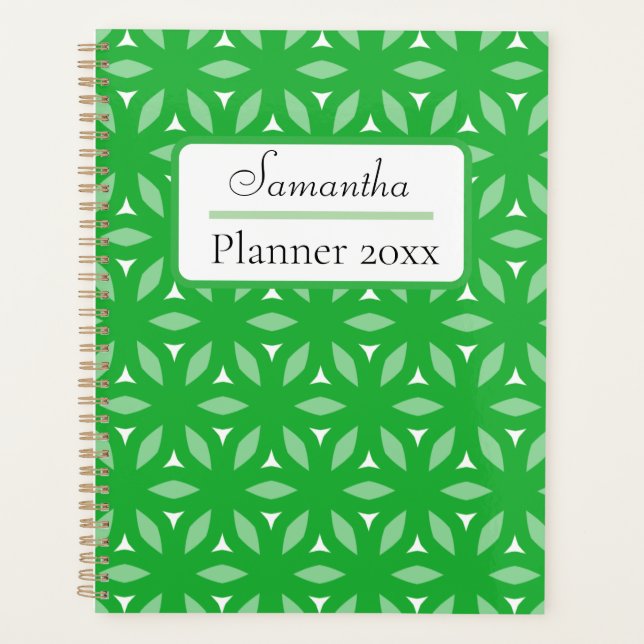 Agenda Abstrato Geométrico Floral Verde (Frente)