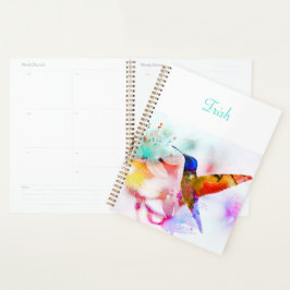 Agenda Abstrato Hummingbird Colorido Personalizado