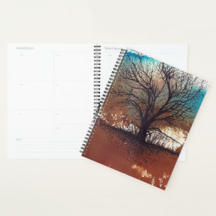 Agenda Abstrato Landscape Tree Art Watercolor Tinta