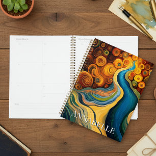 Agenda Abstrato Modern Art Color Swirls