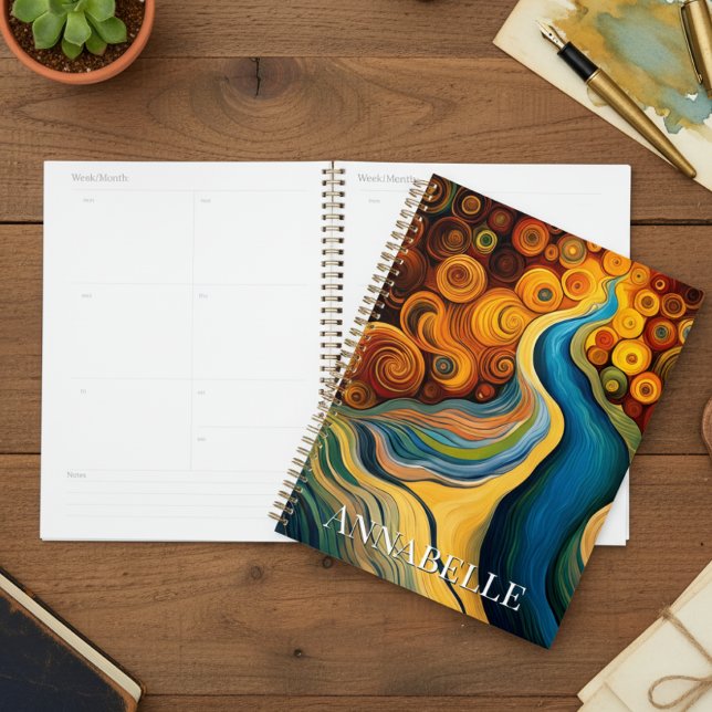 Agenda Abstrato Modern Art Color Swirls (Criador carregado)