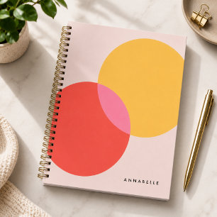 Agenda Abstrato moderno Círculos Vermelho Amarelo Amarel