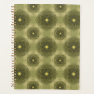 Agenda Abstrato Olive Green Flower Padrão Sem Costura