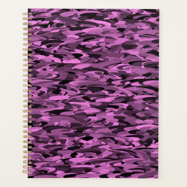 Agenda Abstrato Padrão preto roxo (Frente)