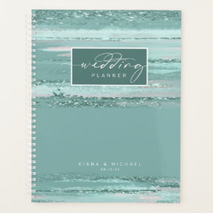 Agenda Abstrato Paint Cava O Teal De Casamento ID886