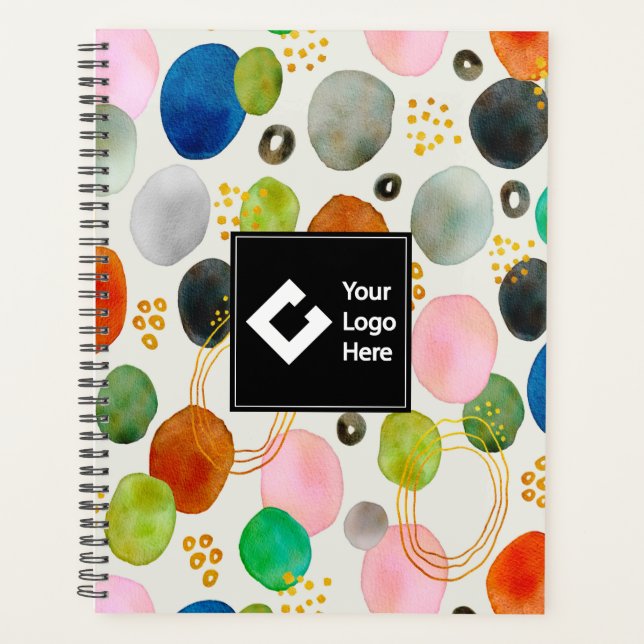 Agenda Abstrato Pebble Dourado Glitter Art (Frente)