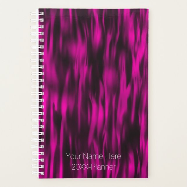 Agenda Abstrato Pink Waves Moderno (Frente)