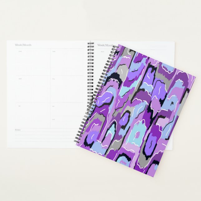 Agenda Abstrato púrpura com azul e preto (Exibição)