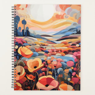 Agenda Abstrato retro flores