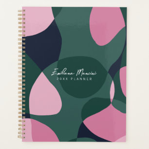 Agenda Abstrato Rosa e Arte Verde