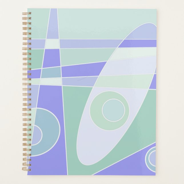 Agenda Abstrato Surfing Pastel Purple Green (Frente)