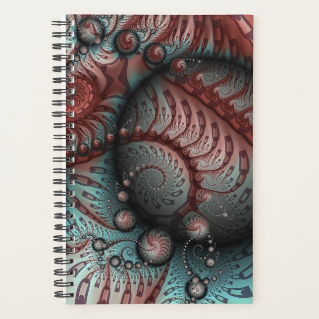 Agenda Abstrato Vivid Fantasy Fractal Art Brown Blue (Frente)