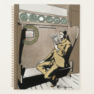 Agenda Academia Sombria Natal Vintage Leitura Homem Arte