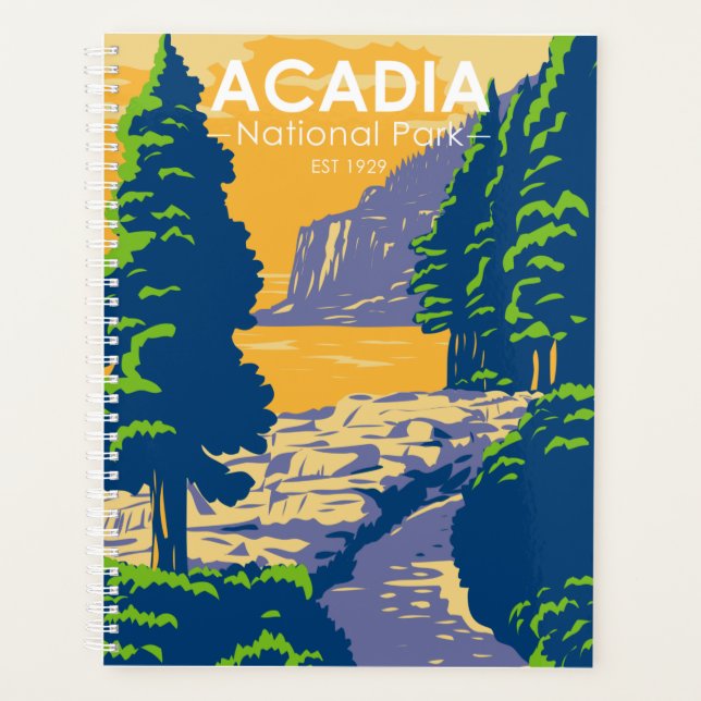 Agenda Acadia National Park Bar Harbor Ocean Path Maine (Frente)