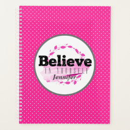 Agenda Acredite Em Si Mesmo Aquarela Pontos Rosas