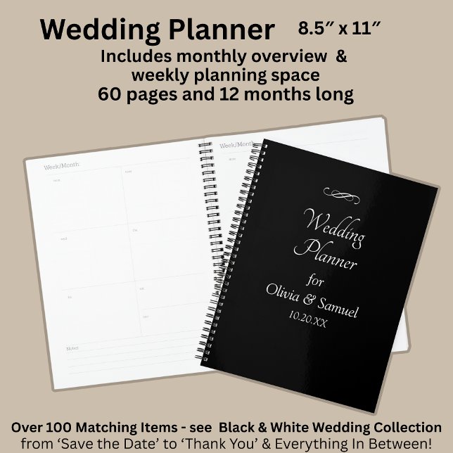 Agenda Add Names & Date Black & White with Infinity  (Criador carregado)