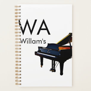 Agenda Adicionar letra inicial monograma nome texto piano