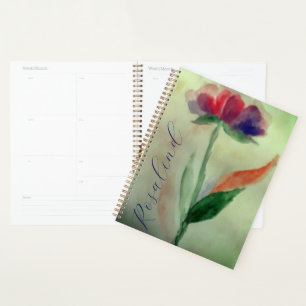 Agenda Adicionar nome Violeta Chic e Flor Azul