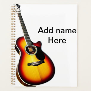 Agenda Adicione o nome do texto guitarra acústica castanh