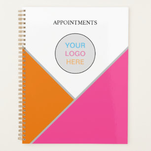 Agenda Adicione seu logotipo Cinza rosa Livro de compromi