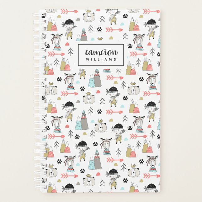 Agenda Adicione seu nome | Animais das florestas cegas e  (Frente)