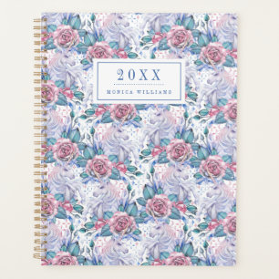 Agenda Adicione seu nome/ano Padrão de Rosa cor-de-ros