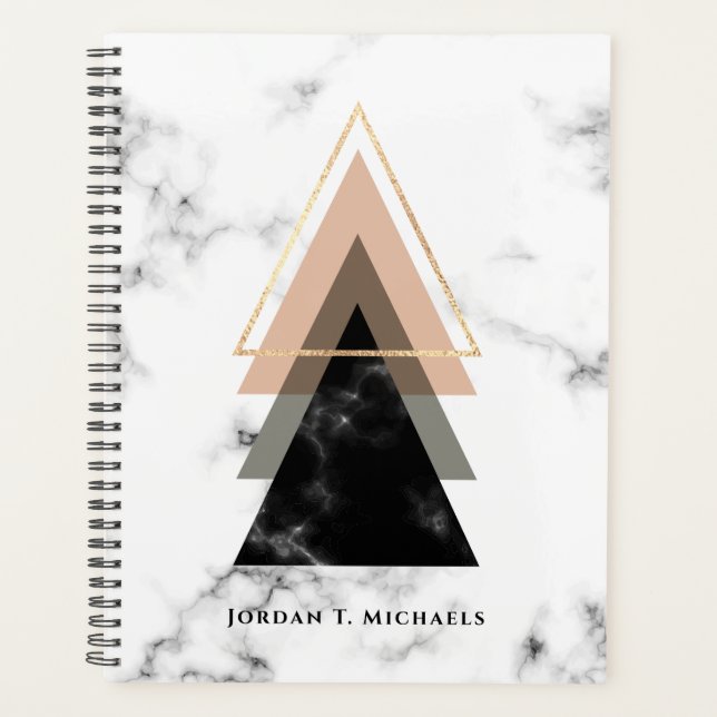 Agenda Adicione seu nome | Design de Impressão de Mármore (Frente)