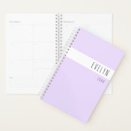 Agenda Adicione seu nome Lavanda de fonte magra 2023