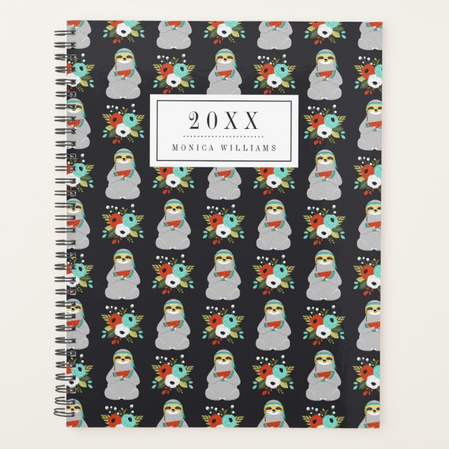 Agenda Adicione seu nome | Padrão De Lama De Melancia (Frente)