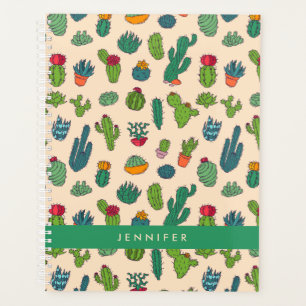 Agenda Adicione seu nome Padrão De Pé De Cactus Cute