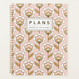 Agenda Adicione seu nome Padrão Floral Moderno do Séc