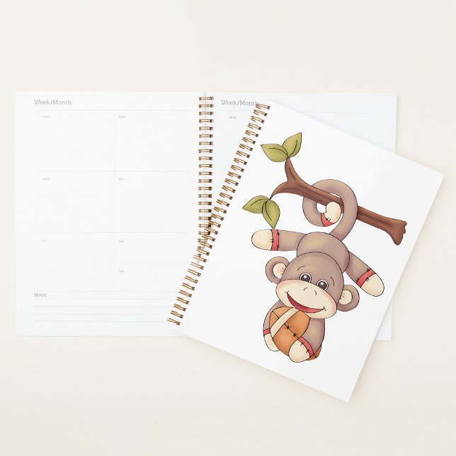 Agenda Adorable Hanging Monkey with Football (Criador carregado)