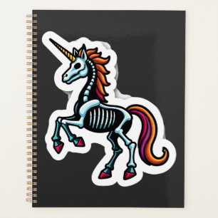 Agenda Adoradores de Unicórnio Esqueleto Engraçado Fantas