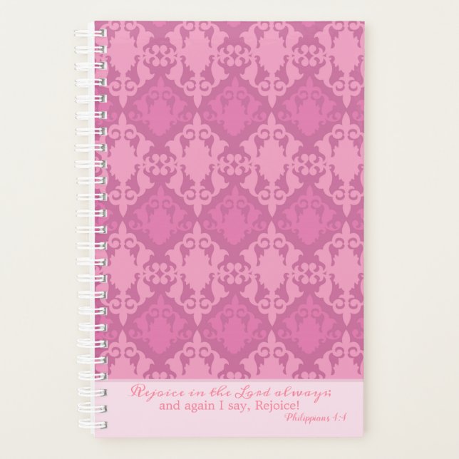 Agenda Adorável Faith Rejoice no Senhor Damask (Frente)