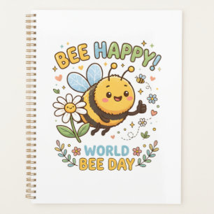 Agenda Adorável Ilustração "Abeja Feliz!" para o Dia Mund