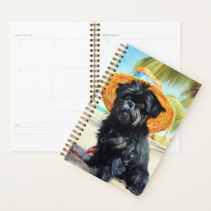 Agenda Affenpinscher on Beach, presente de verão para ama