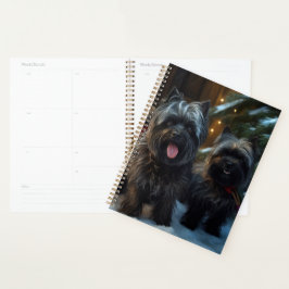 Agenda Affenpinscher Passeio de Trenó Nevado Decoração de