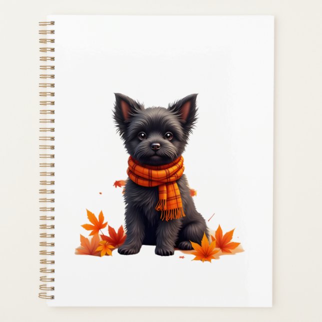 Agenda Affenpinscher With Heart Made Of Autumn Leaves (Frente)