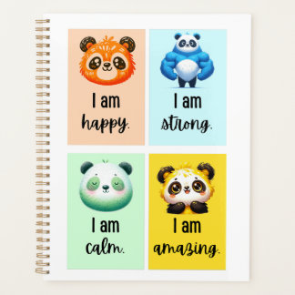 Agenda afirmações positivas panda para crianças