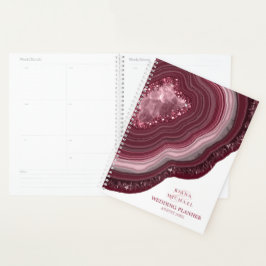 Agenda Agate Geode Glitter Planos de Casamento Borgonha I