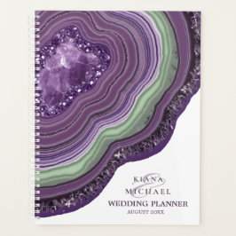 Agenda Agate Geode Glitter Wedding Planos Violet ID647