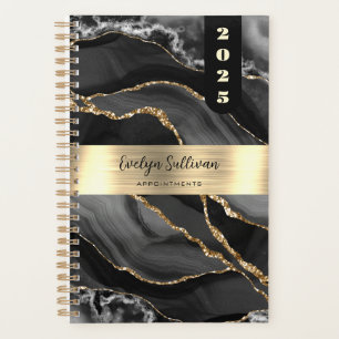 Agenda Agate preto e Dourado