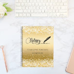 Agenda agente de assinatura de empréstimo notário Dourado<br><div class="desc">Um fundo de aparência falsa de ouro,  decorado com uma caneta de pena. Personalize e adicione um nome e ano(s). Texto preto: Notário</div>