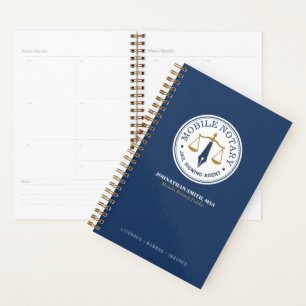 Agenda Agente de Assinatura Notarial Móvel Legal Azul Nav